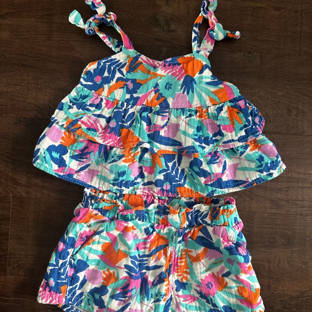 CAT & JACK Tropical Gauze Girls Matching Set